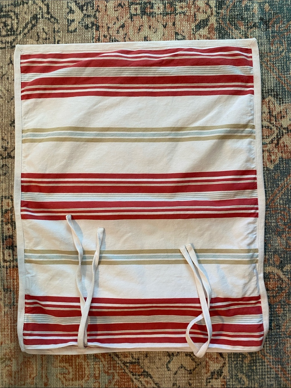Pottery Barn Costal Cottage Striped Red and White Cotton Pillow Cover